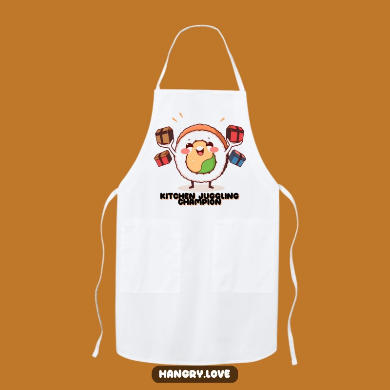 Funny Sushi Roll Juggling Bento Boxes Apron - Chef's Hilarious Kitchenwear