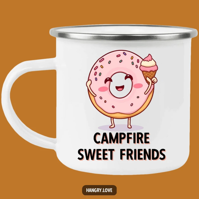 Funny Donut Ice Cream Pals Camping Mug - Sweet Adventure!