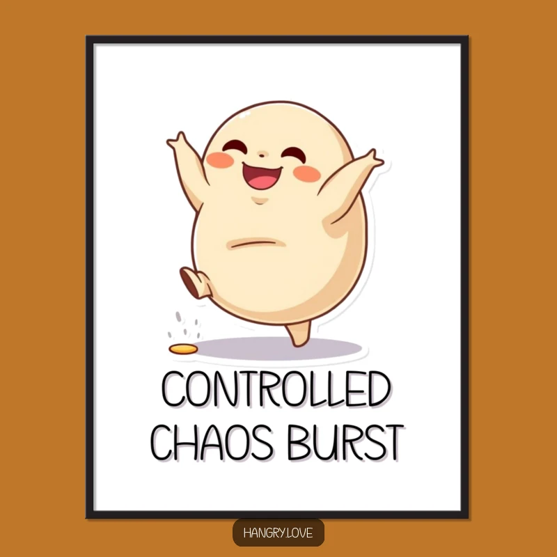 Funny Dumpling Digital Art: Instant Energetic Cartoon Download for Walls