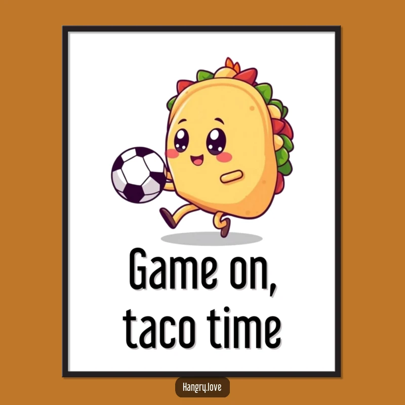 Funny Taco Soccer Star Digital Art Print - Instant Fun Decor!