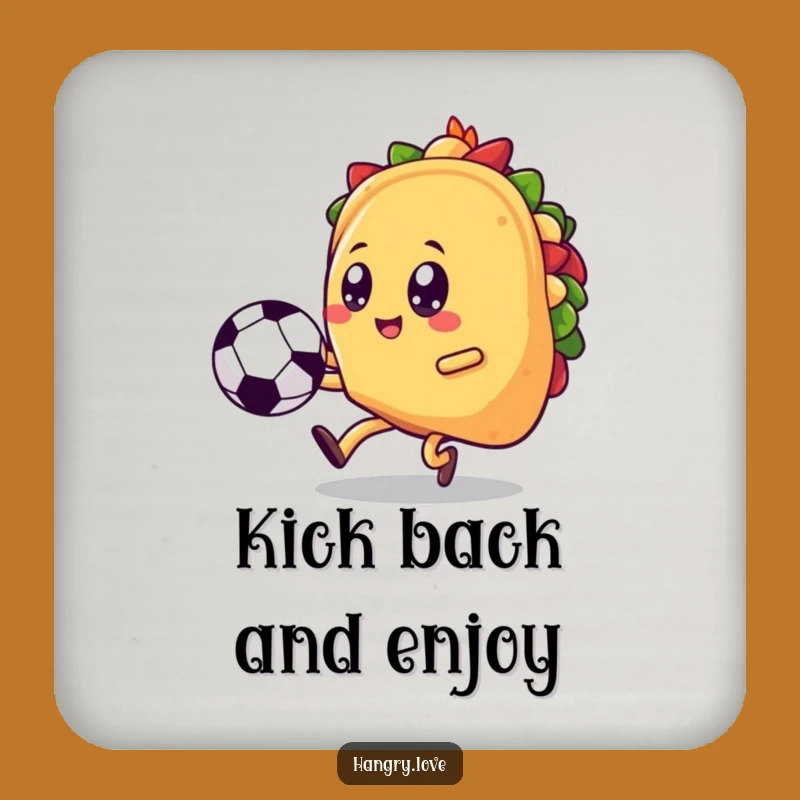 Funny Taco Soccer Player Coaster - Protect Surfaces!