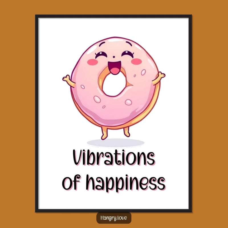 Funny Bouncing Jelly Donut Poster - Sweet Wall Art