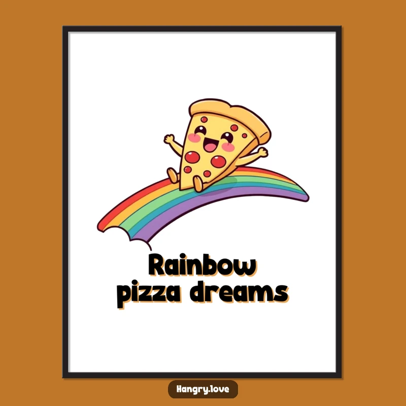 Funny Pizza Poster: Vibrant Cartoon Wall Art for Cheerful Spaces