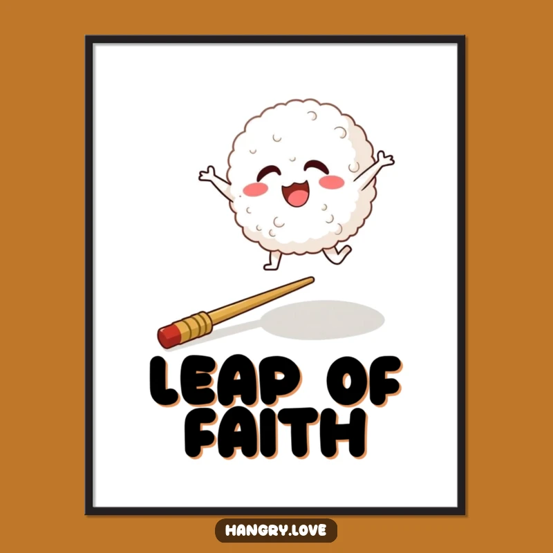 Funny Rice Ball Poster: Whimsical Cartoon Wall Art for Cheerful Spaces