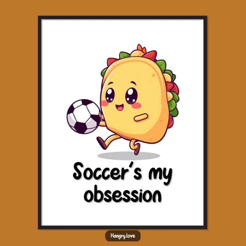 Funny Taco Soccer Star Poster - Vibrant Wall Art