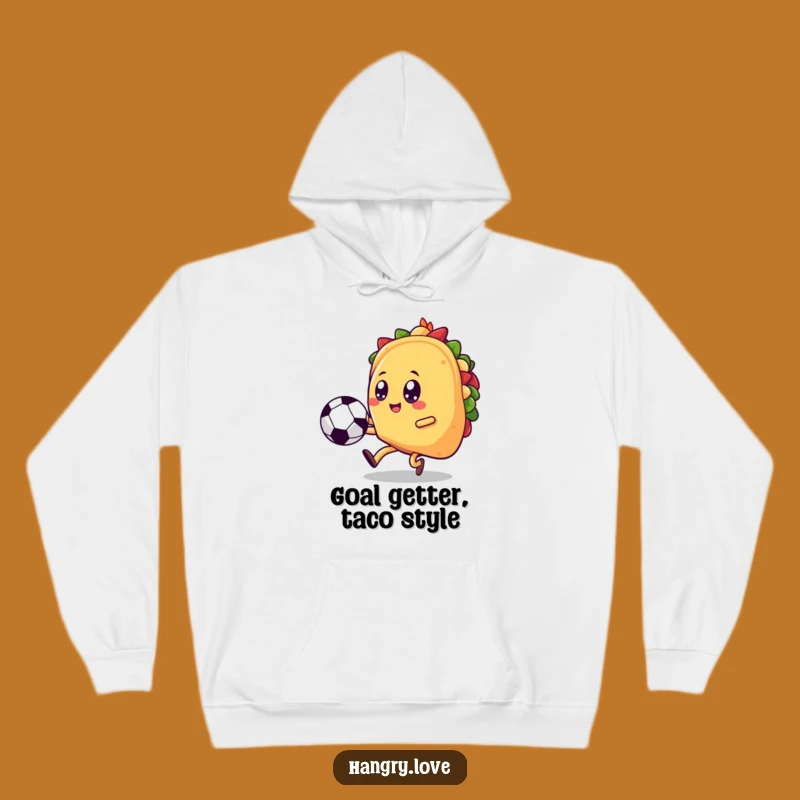 Funny Taco Soccer Fan Hoodie - Cozy & Comedic Kick!