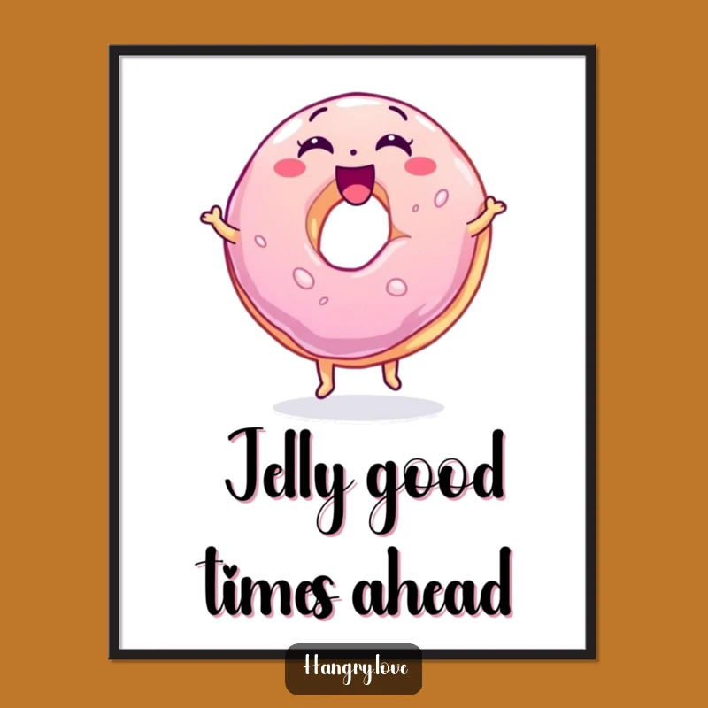 Funny Free Printable Wall Art: Bouncing Jelly Donut, Quirky Downloadable Decor Gift