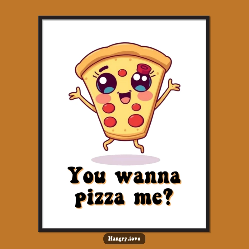 Funny Free Printable Wall Art: Dancing Pizza Slice, Quirky Downloadable Decor Gift