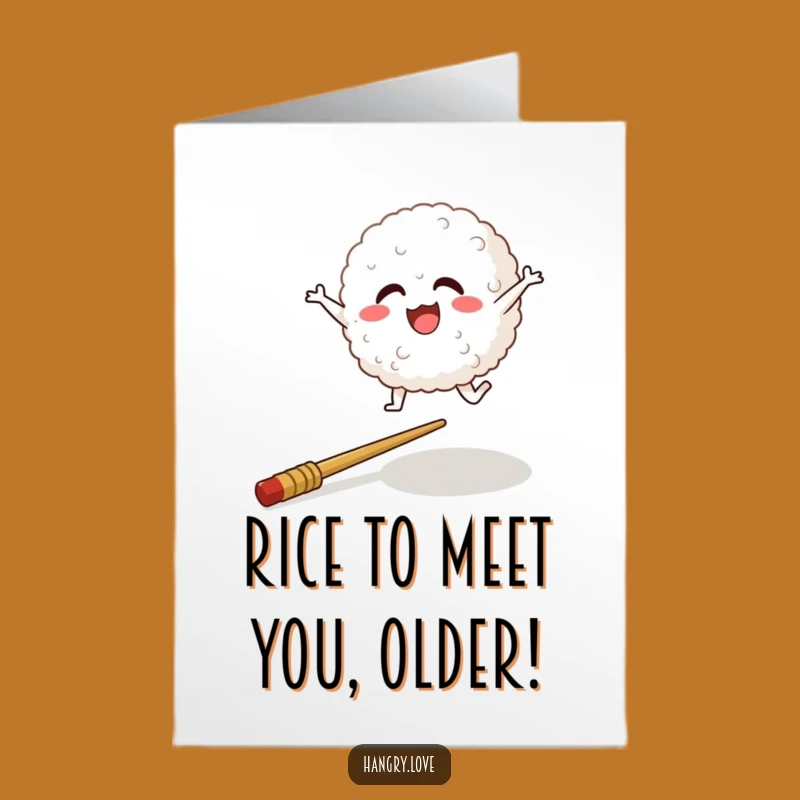 Funny Rice Ball Birthday Card Free Printable: Leaping Fun Downloadable Gift