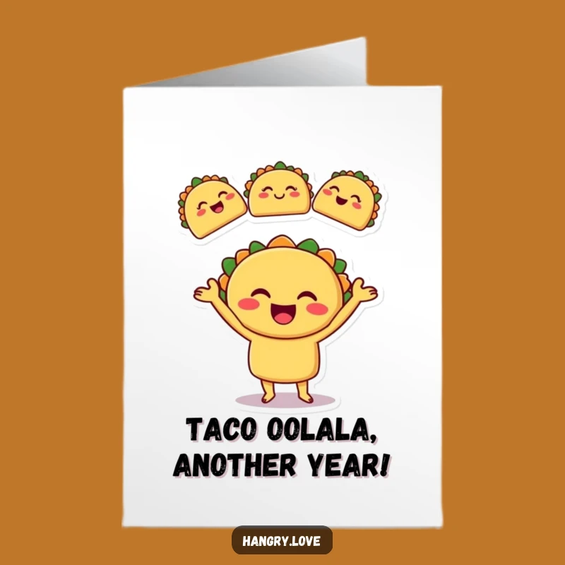 Funny Taco Birthday Card Free Printable: Juggling Fiesta Fun Downloadable Gift