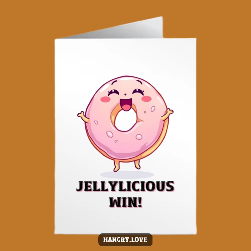 Free Printable Congrats Card: Bouncing Jelly Donut, Funny Downloadable Celebration!