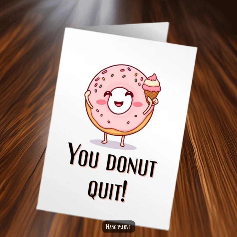 Funny Free Printable Congratulations Card showing a donut and ice cream cone doing a joyful high five.