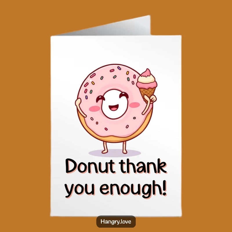 Free Printable Thank You Card: Donut & Ice Cream High Five, Humorous Gift!