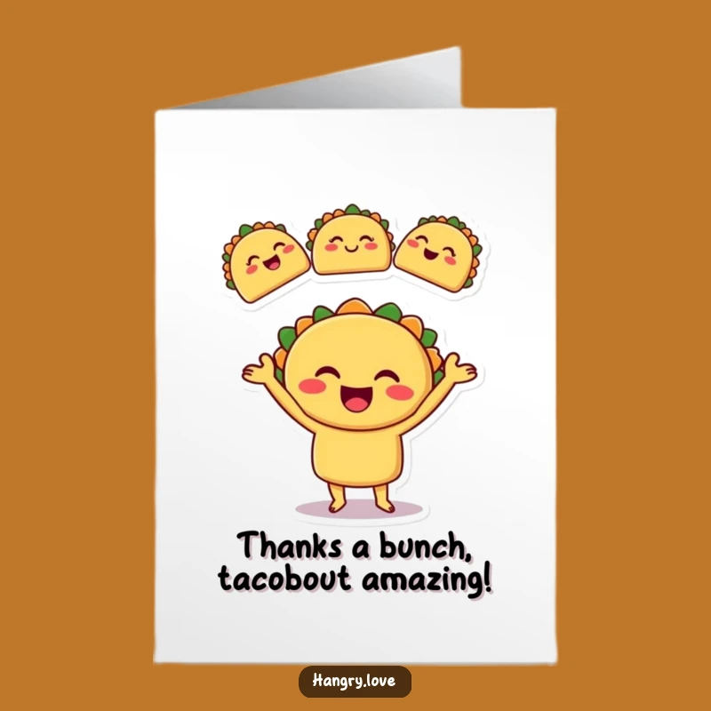 Funny Taco Thank You Card Free Printable: Juggling Gratitude Downloadable Gift