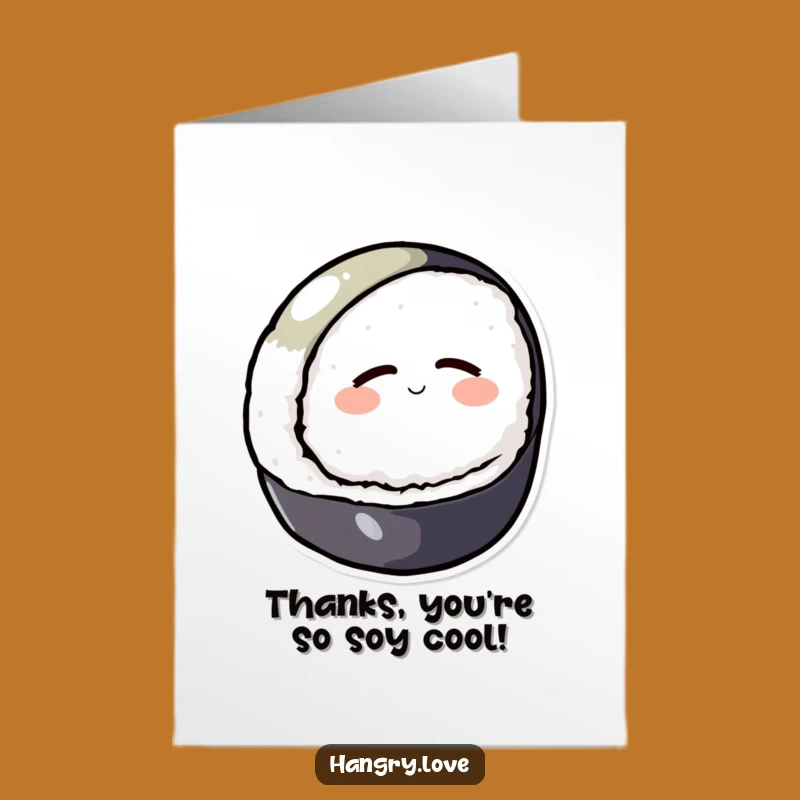Sushi Thank You Card Free Printable: Rolling Gratitude Downloadable Gift