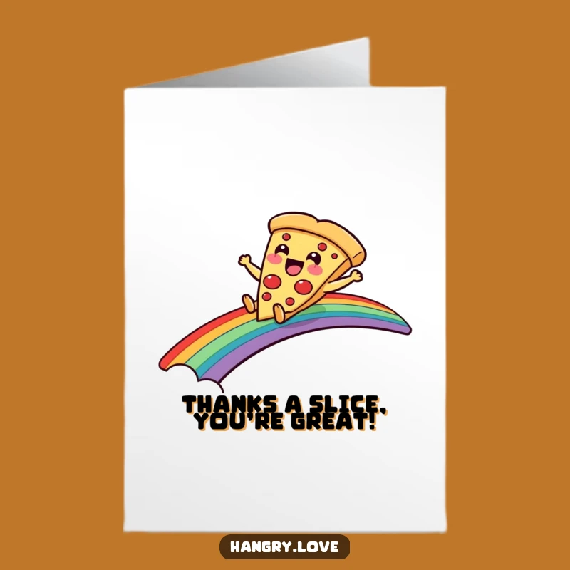 Pizza Thank You Card Free Printable: Rainbow Gratitude Downloadable Gift