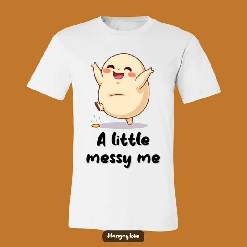 Funny Dumpling T-Shirt: Energetic Cartoon Top for Foodie Vibes